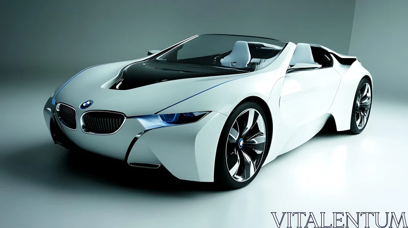 Modern White Convertible with Aerodynamic Features AI Image