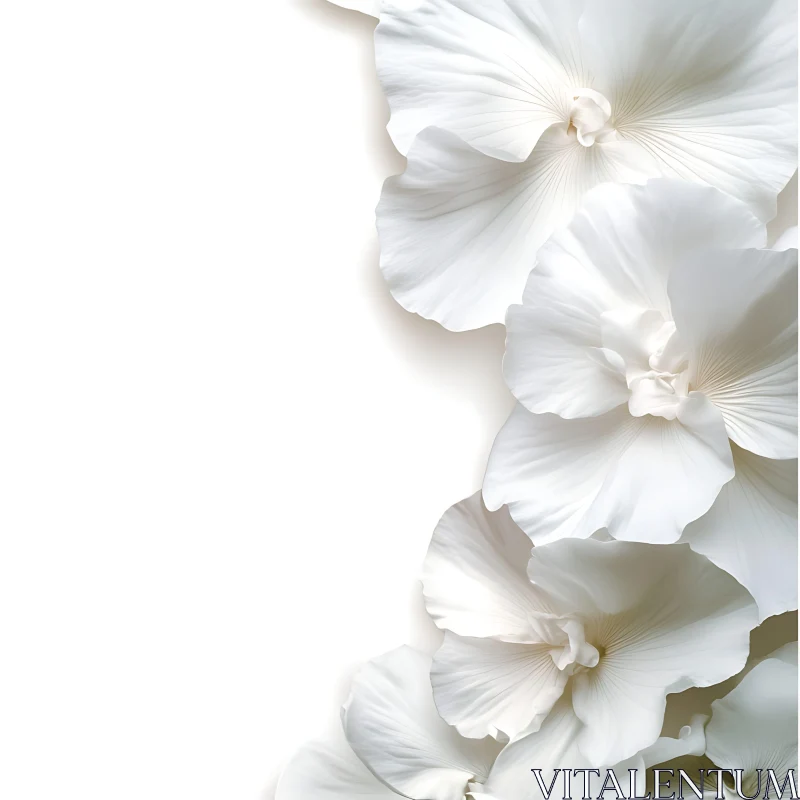 Delicate White Flower Petals in Minimalist Composition AI Image