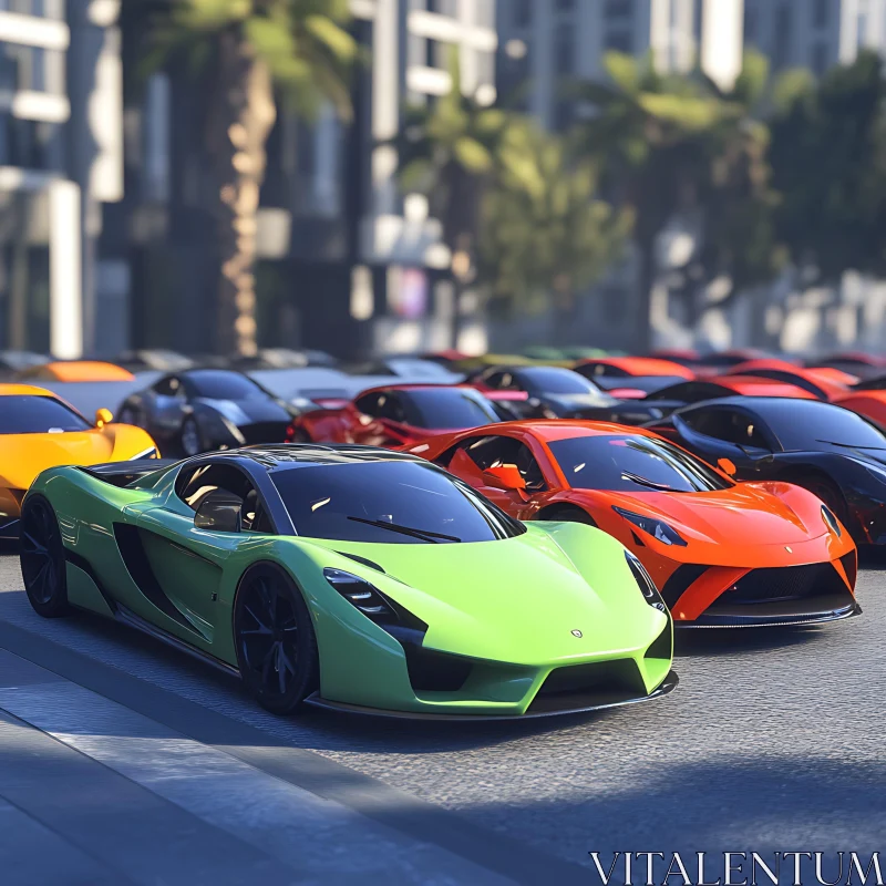 Urban Supercar Showcase AI Image