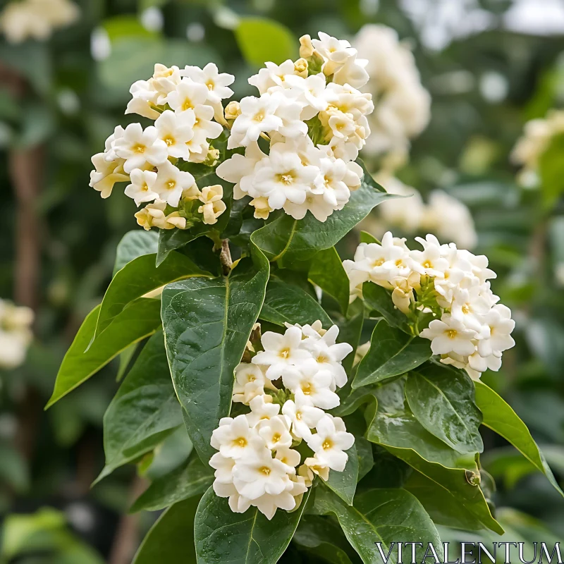 Delicate White Flowers in Bloom AI Image