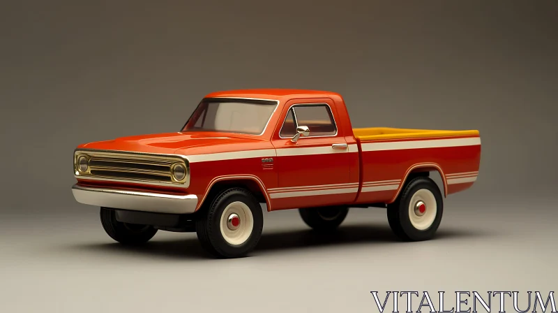 AI ART Classic Red Vintage Pickup Truck in Studio