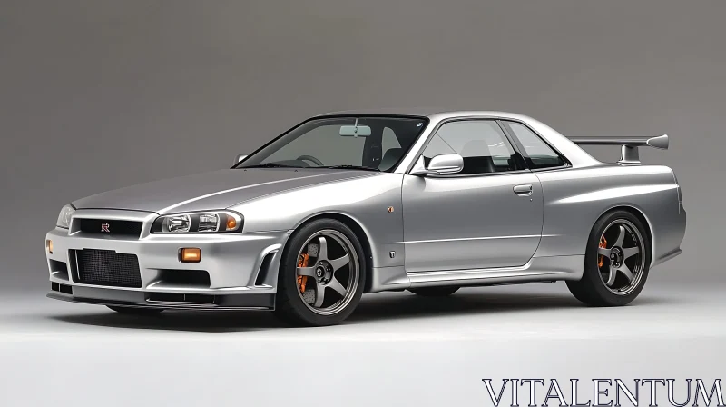 Nissan R34 GT-R in Silver Color AI Image