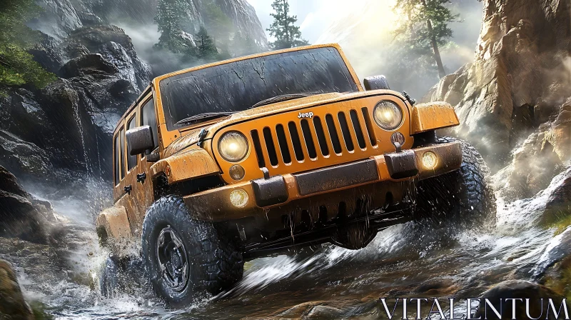 Rugged Off-Road Adventure in Mountains AI Image