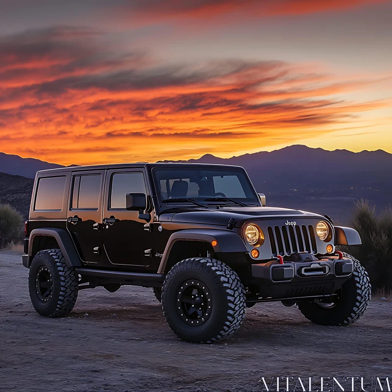 Offroad Jeep at Dusk AI Image