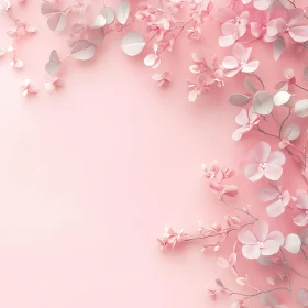 Elegant Pink and Grey Flowers with Soft Background