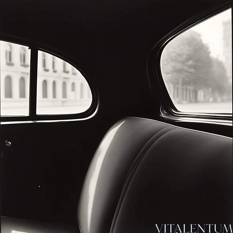 Classic Car Interior in Black and White Classic Car Interior in Black and White