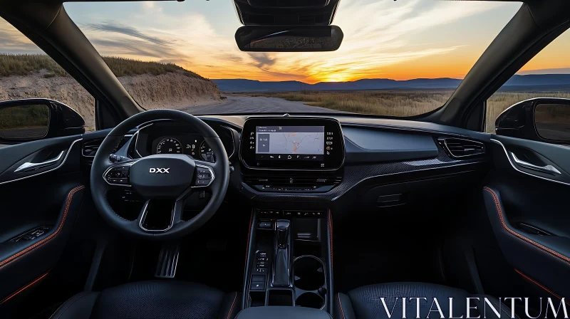 Modern Vehicle's Interior During Sunset Modern Vehicle's Interior During Sunset