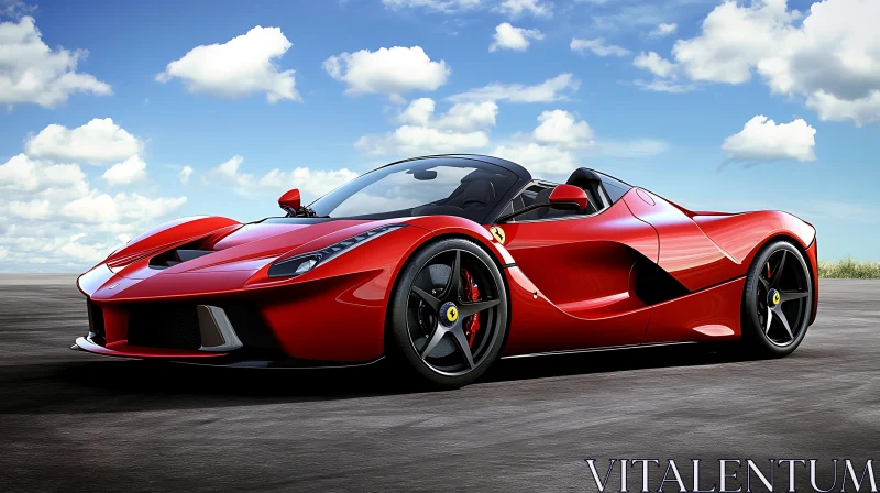 Luxury Red Sports Car With Convertible Top Luxury Red Sports Car With Convertible Top