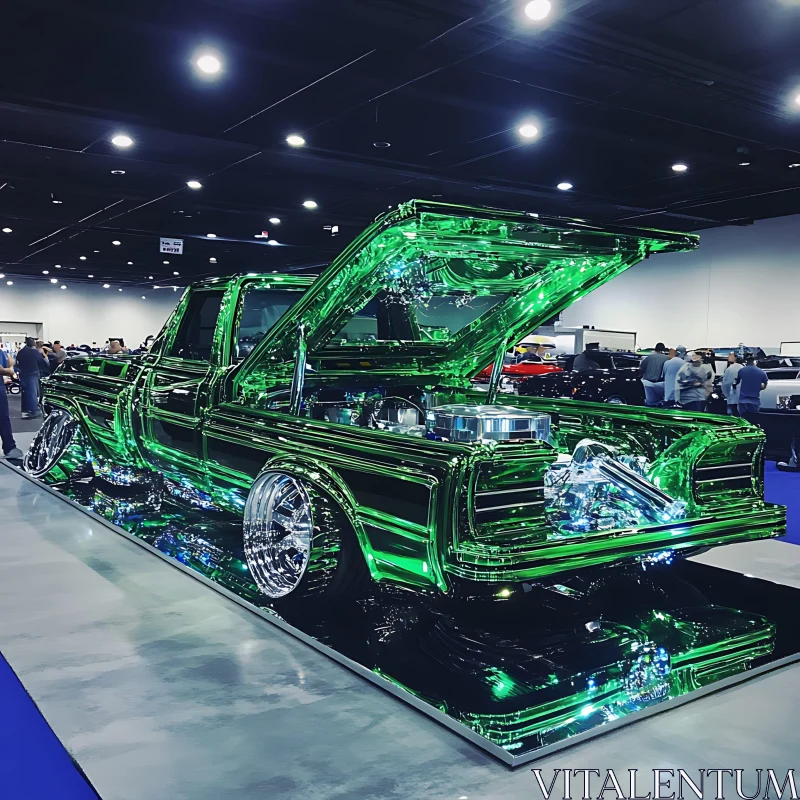 Exotic Green Chrome Pickup on Display Exotic Green Chrome Pickup on Display