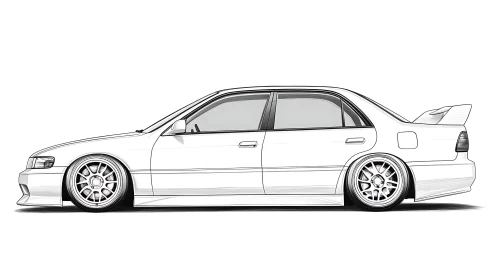 Sleek White Sedan with Aerodynamic Enhancements