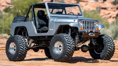 Rugged Off-Road Car with Elevated Suspension