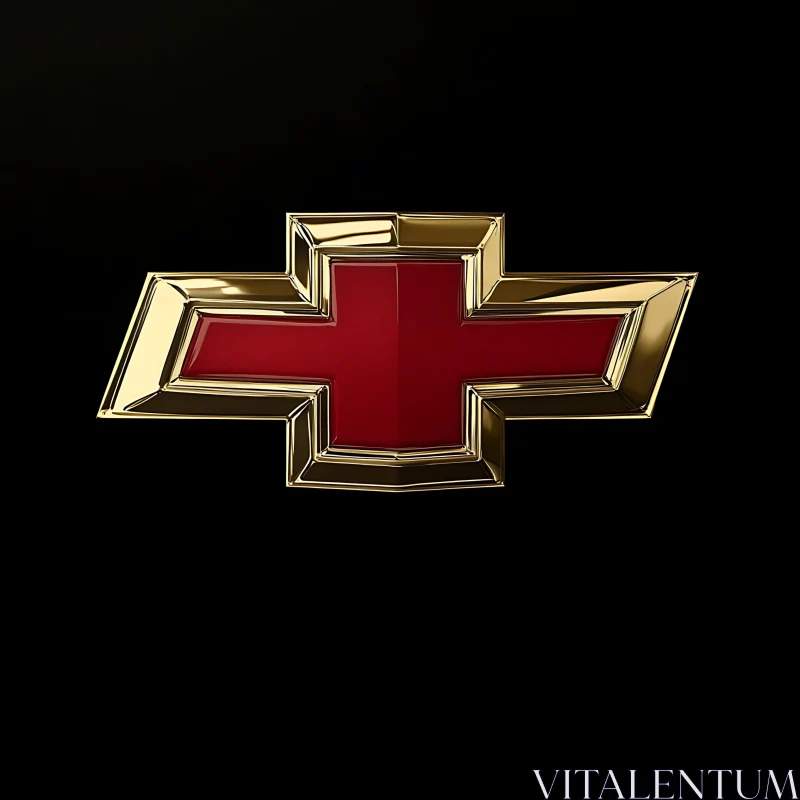 Gold Trimmed Car Emblem with Red Fill Gold Trimmed Car Emblem with Red Fill