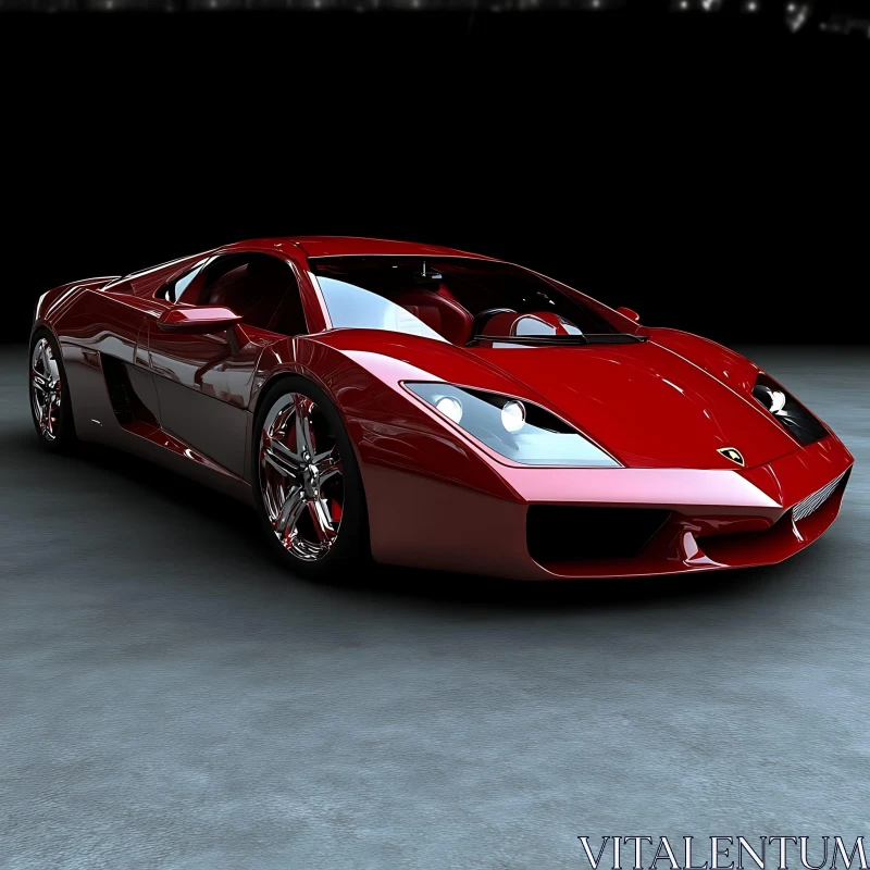 Luxury Red Supercar AI Image