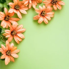 Orange Blossoms with Green Backdrop