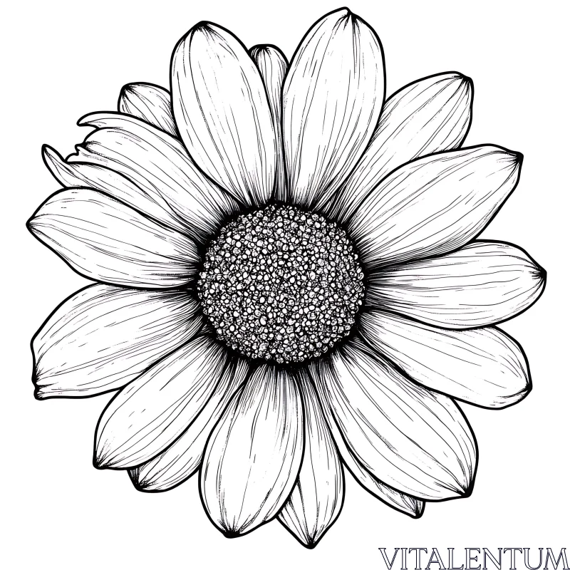 Detailed Botanical Illustration of a Flower AI Image