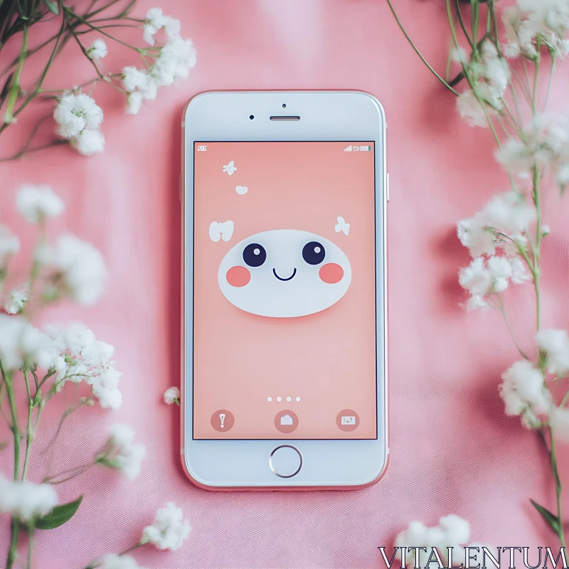 Adorable Technology Meets Floral Elegance AI Image