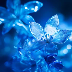 Glistening Blue Flower Petals