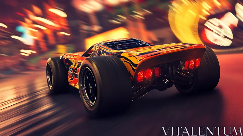 Vibrant Race Car in Action AI Image