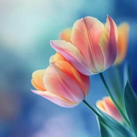 Close-Up of Colorful Tulip Petals