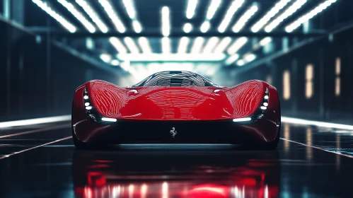 Stylish Red Supercar with Modern Aesthetic