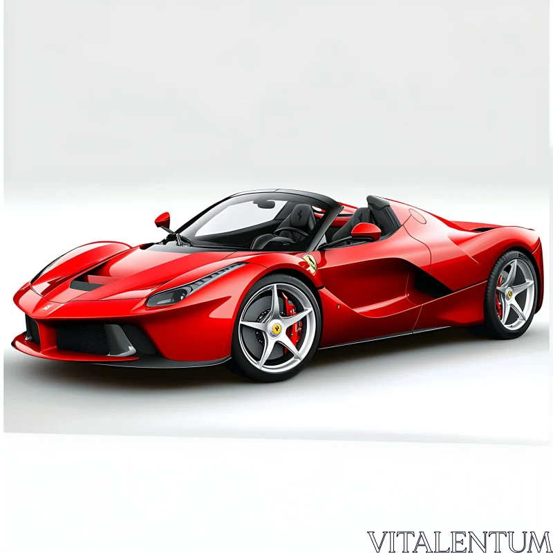 Luxurious Red Convertible Sportscar AI Image