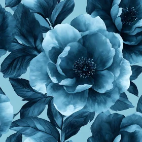 Blue Botanical Floral Art