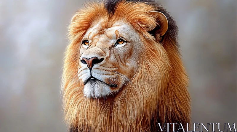 Regal Lion with Flowing Mane AI Image