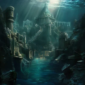 Mystical Sunken City with Majestic Ruins