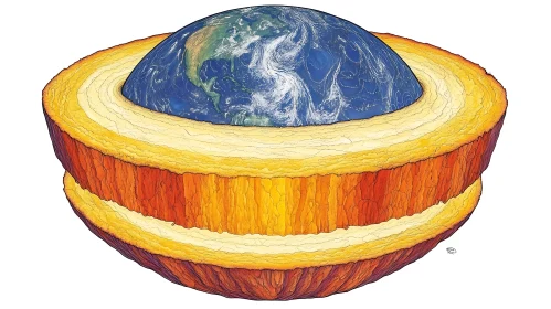 Cross-Section Diagram of Earth's Layers