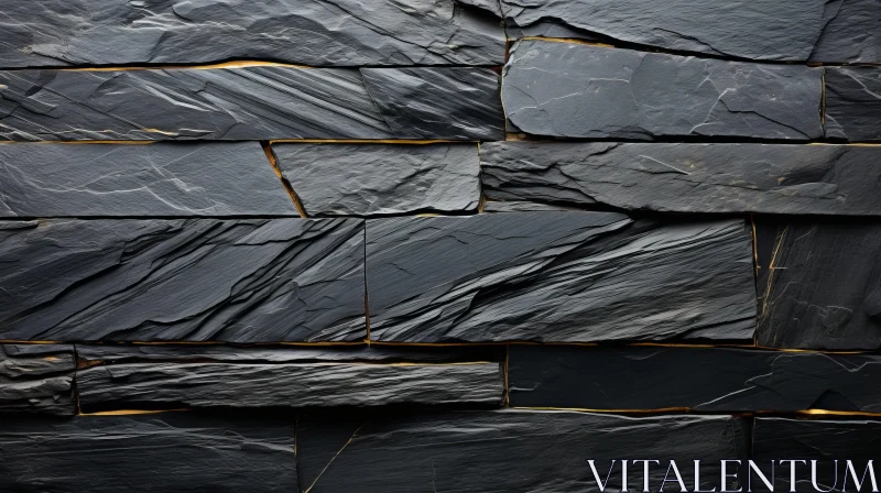 Abstract Black Slate Wall: A Bold Minimalistic Composition AI Image
