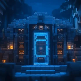 Enchanting Night Portal in Ancient Stone Ruins