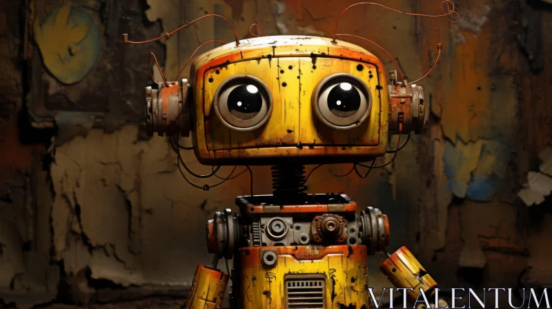 Vintage Orange Robot - Rustic Charm Meets Futurism AI Image