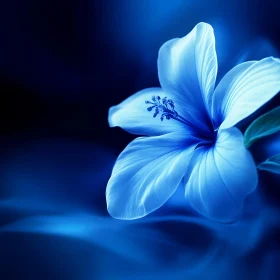 Close-Up of a Blue Flower with Delicate Petals