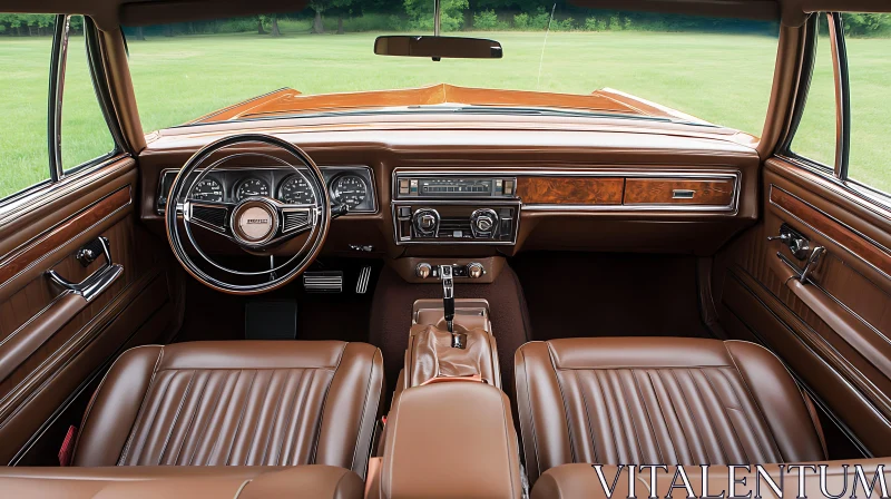 Vintage Automobile with Elegant Interior Design AI Image