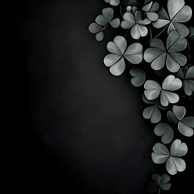 Monochrome Clover Leaves Art