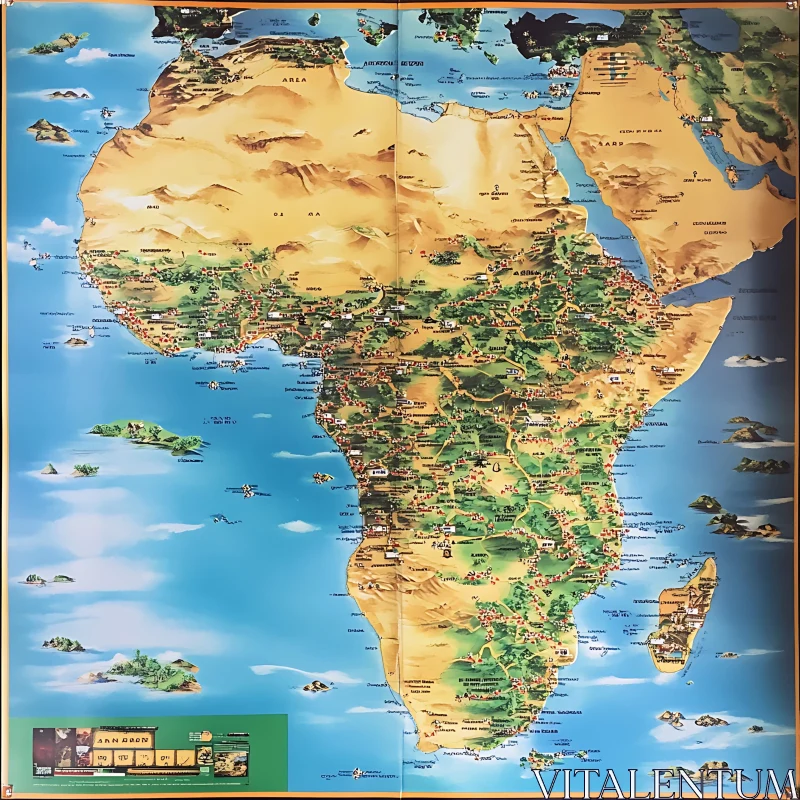 Africa Cartographic Map AI Image