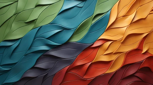 Colorful Abstract Art with Photorealistic Leaf Patterns