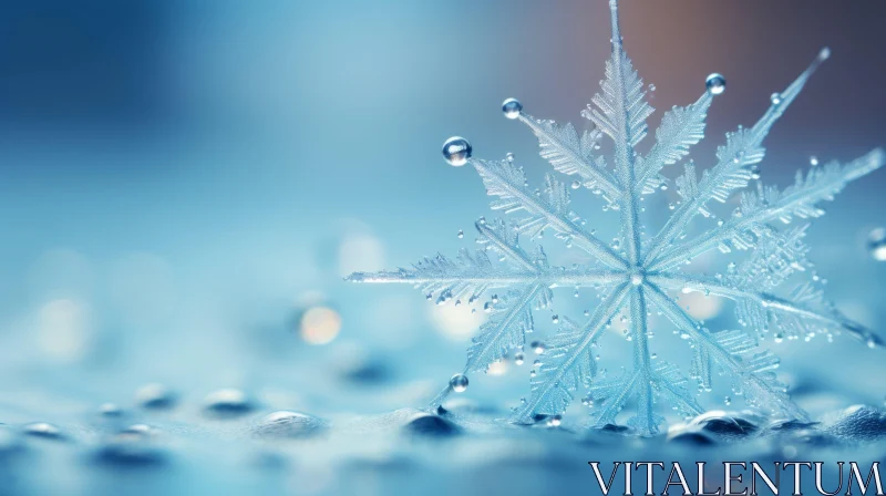 Snowflake Photo Wallpaper HD: Festive Atmosphere Captured in Silver and Azure AI Image