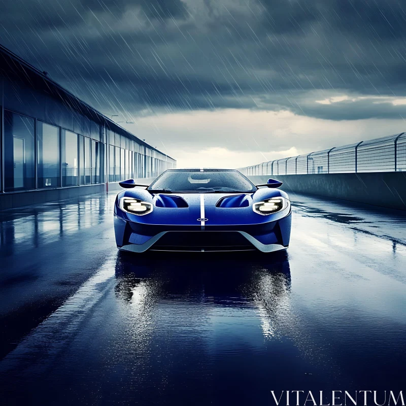 Supercar in Rain AI Image