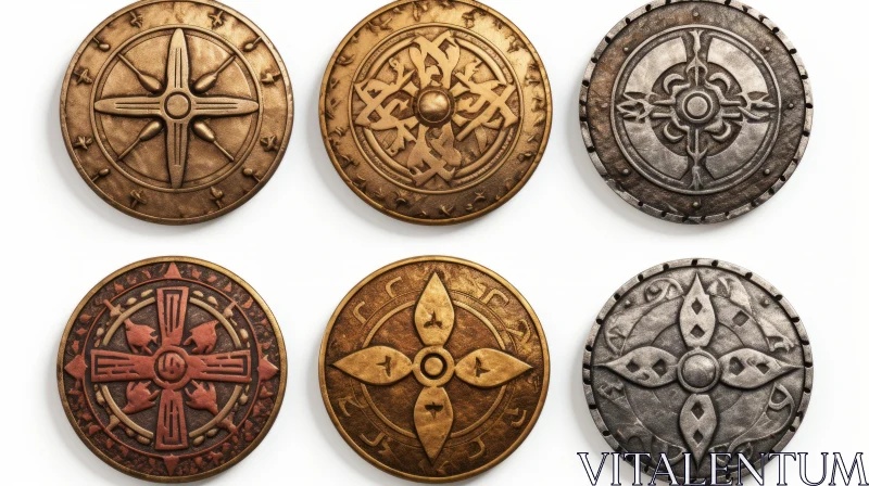 Historical Mythology-Inspired Shield Collection in Unreal Engine 5 AI Image