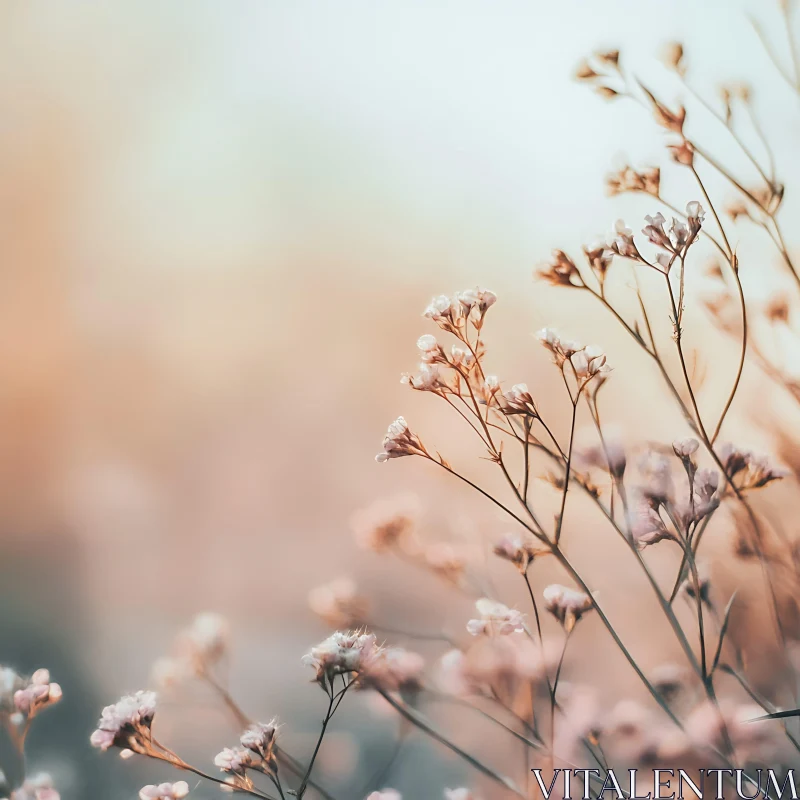 AI ART Delicate Wildflowers in Pastel Shades