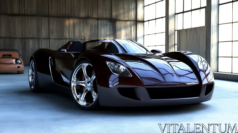 Luxury Supercar in Modern Garage AI Image