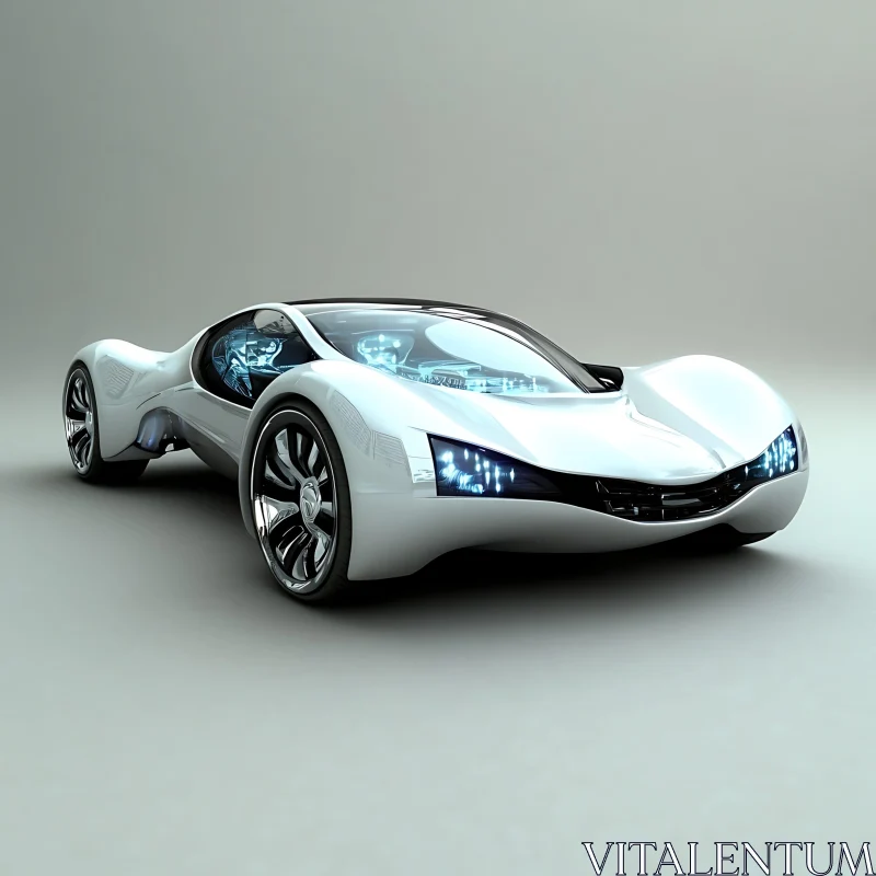 Innovative White Concept Vehicle AI Image