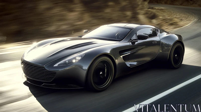 Luxury Sports Car in Motion AI Image