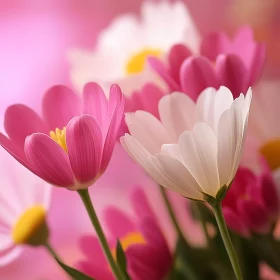 Elegant Pink and White Petals in Close-Up