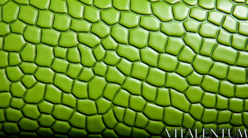Close-up View of Shiny Green Lizard Skin - Handcrafted Design Aesthetic AI Image