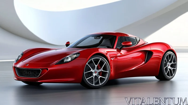 Luxury Red Sports Car AI Image