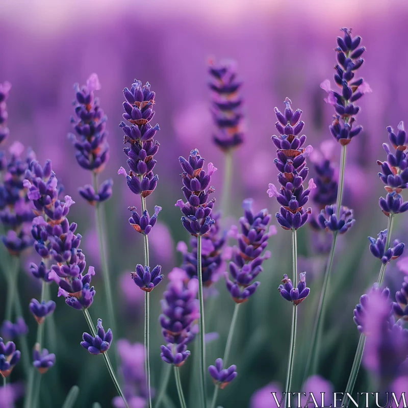 Blooming Lavender Field AI Image