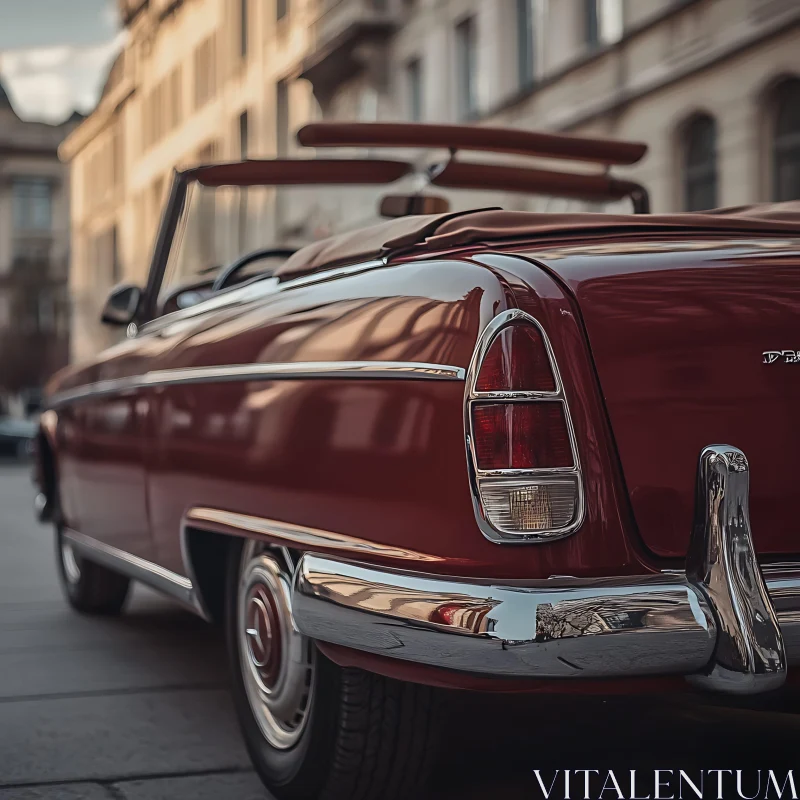 Vintage Red Convertible with Chrome Details AI Image