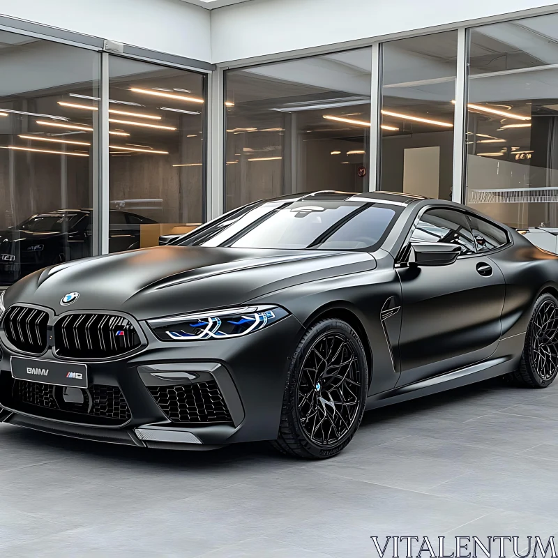 Sleek Black BMW M8 at Luxury Showroom Sleek Black BMW M8 at Luxury Showroom
